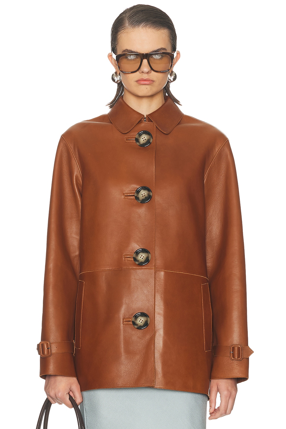 Acne Studios Lorassino Leather Jacket in Brown