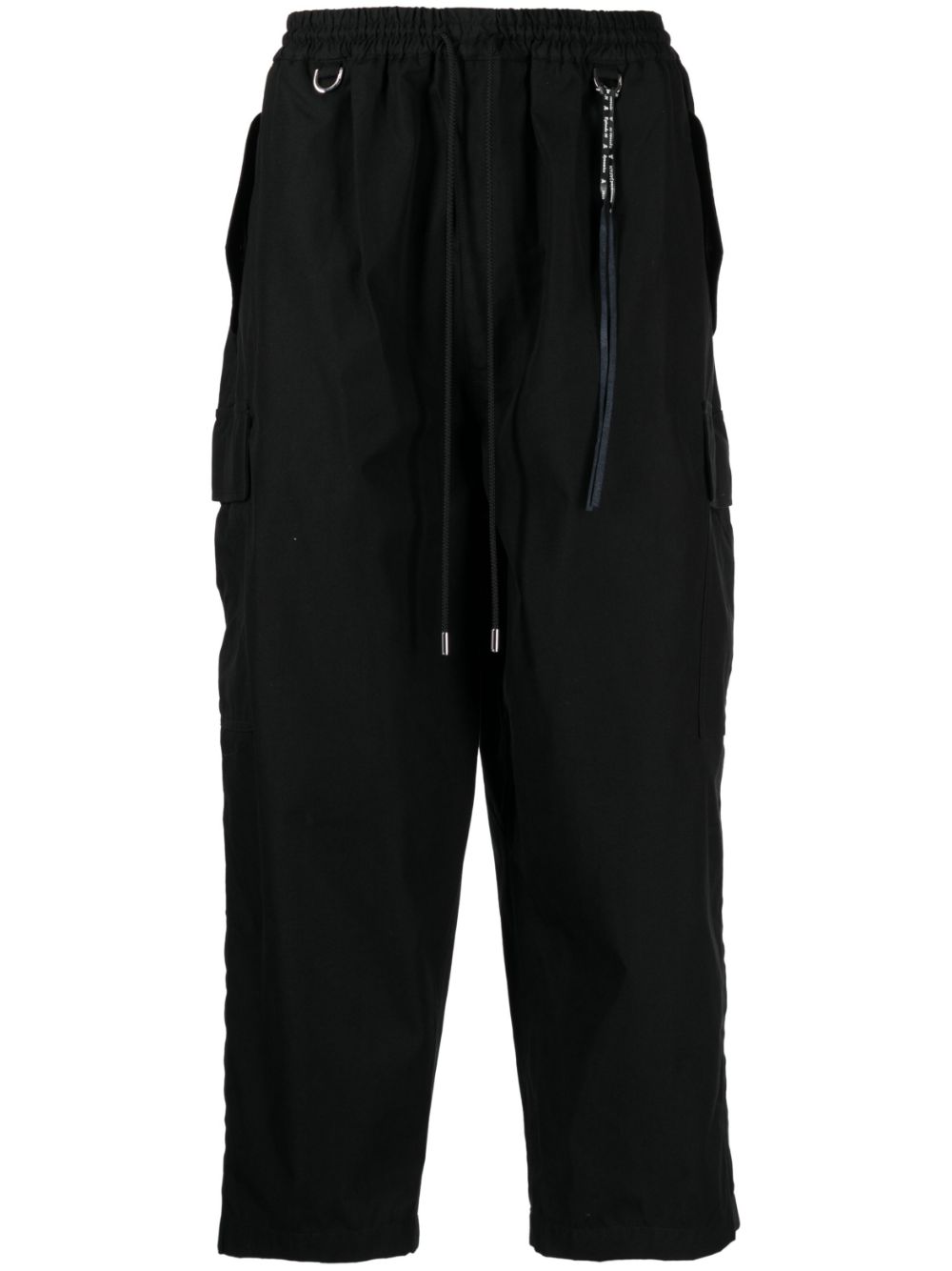 Cotton-blend cargo trousers - Black