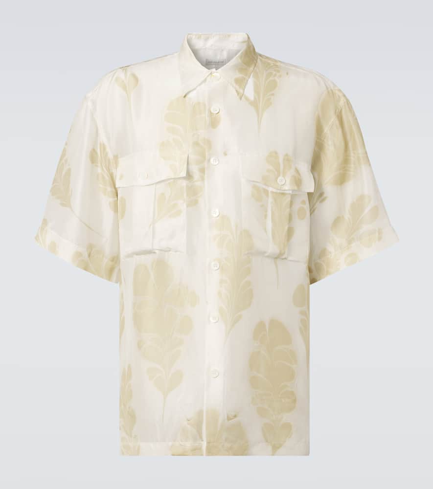 Printed silk bowling shirt