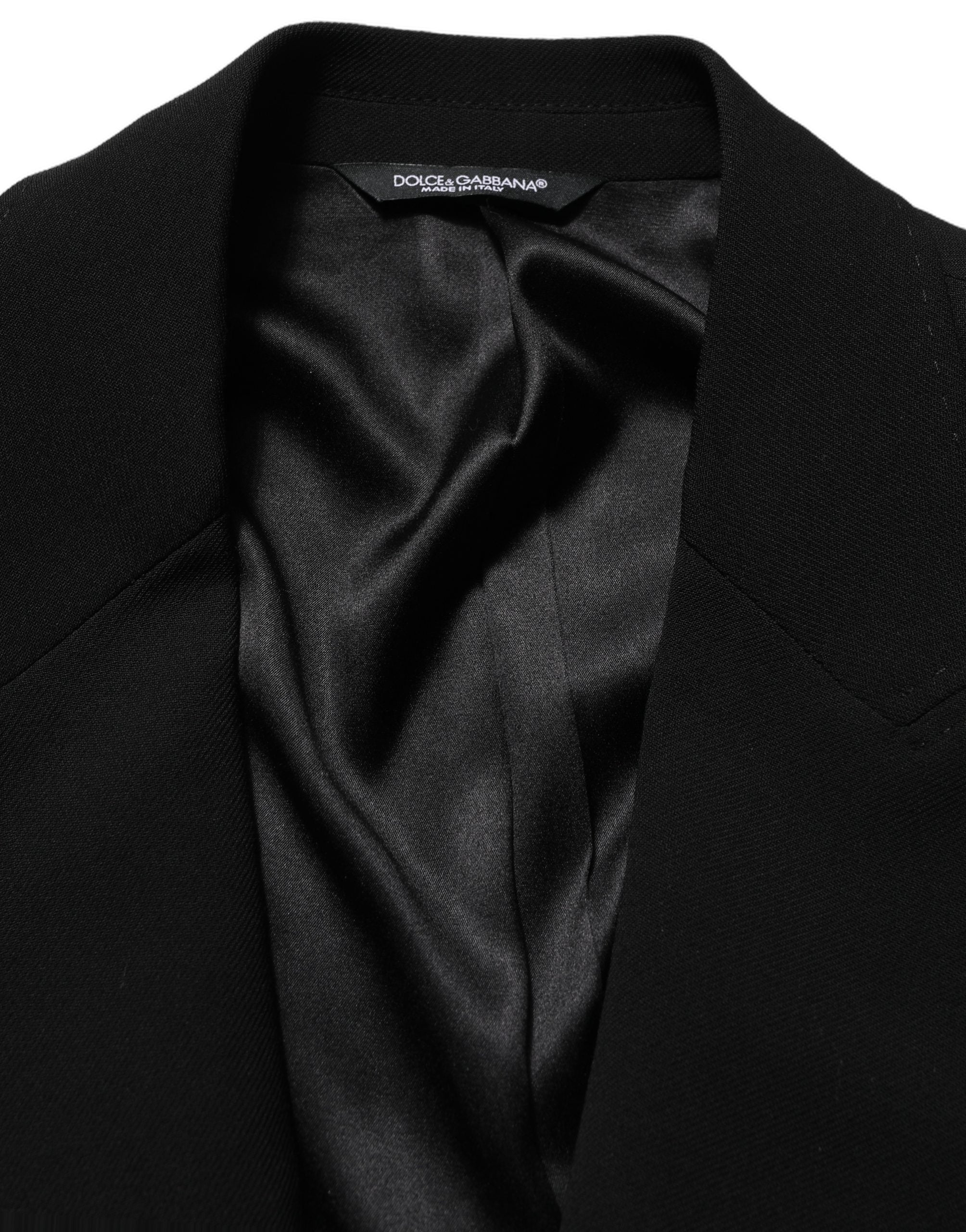Virgin Wool Single-Breasted Blazer — Black