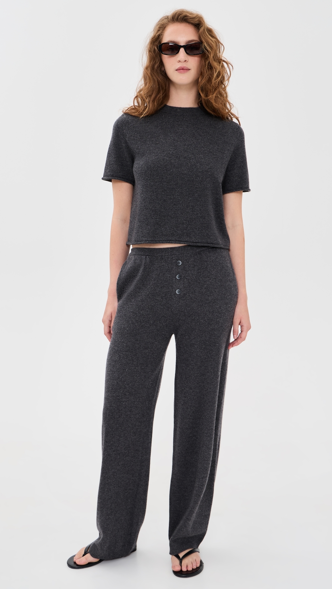 Kayla Cashmere Pants Charcoal
