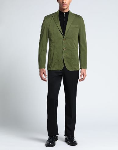 Man Blazer Military green Size 36 Cotton