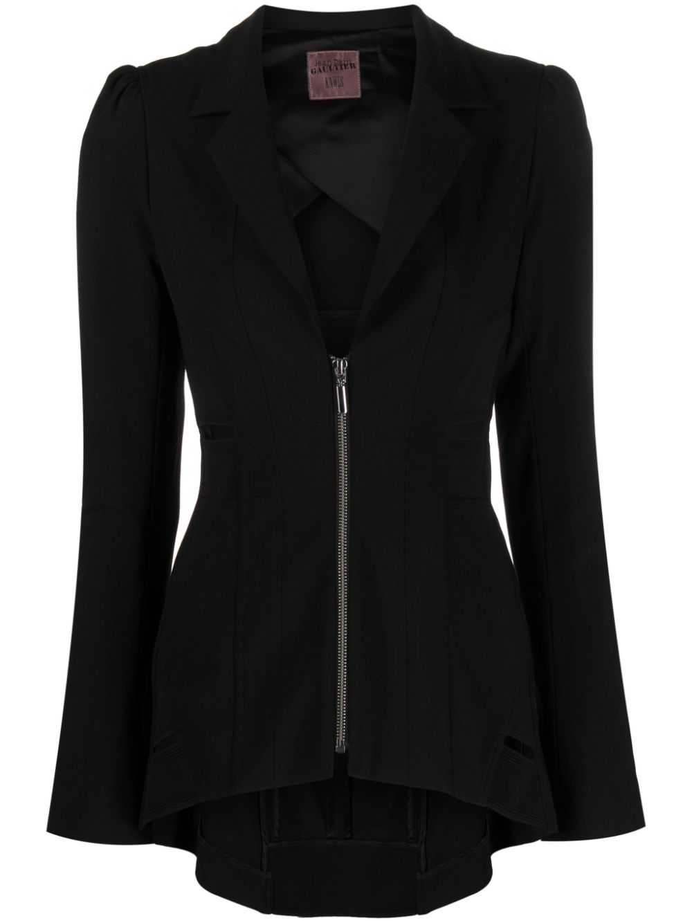 Zip-front cut-out jacket - Black