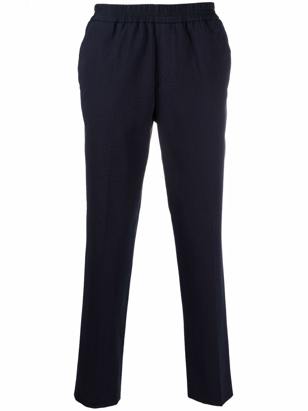 Textured slim-fit trousers - Blue