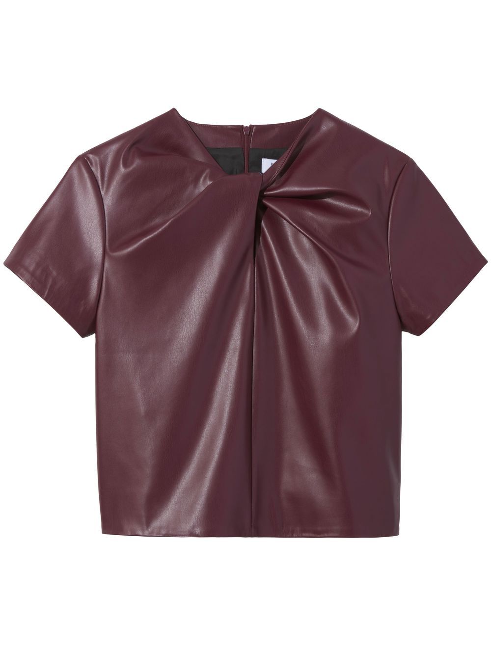 Twist-detail short-sleeved top - Black