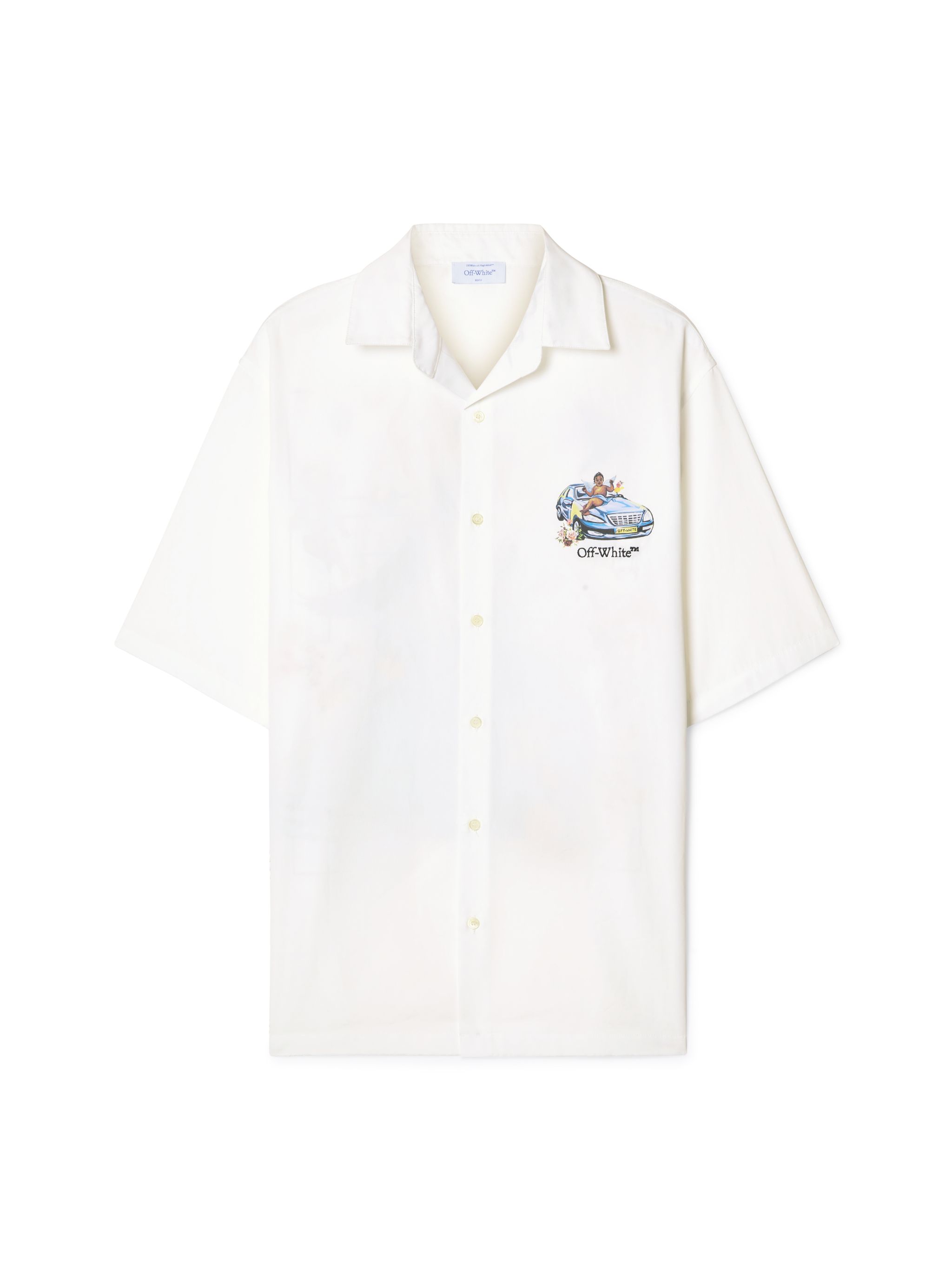 White Fresco Arrow Bowling Shirt