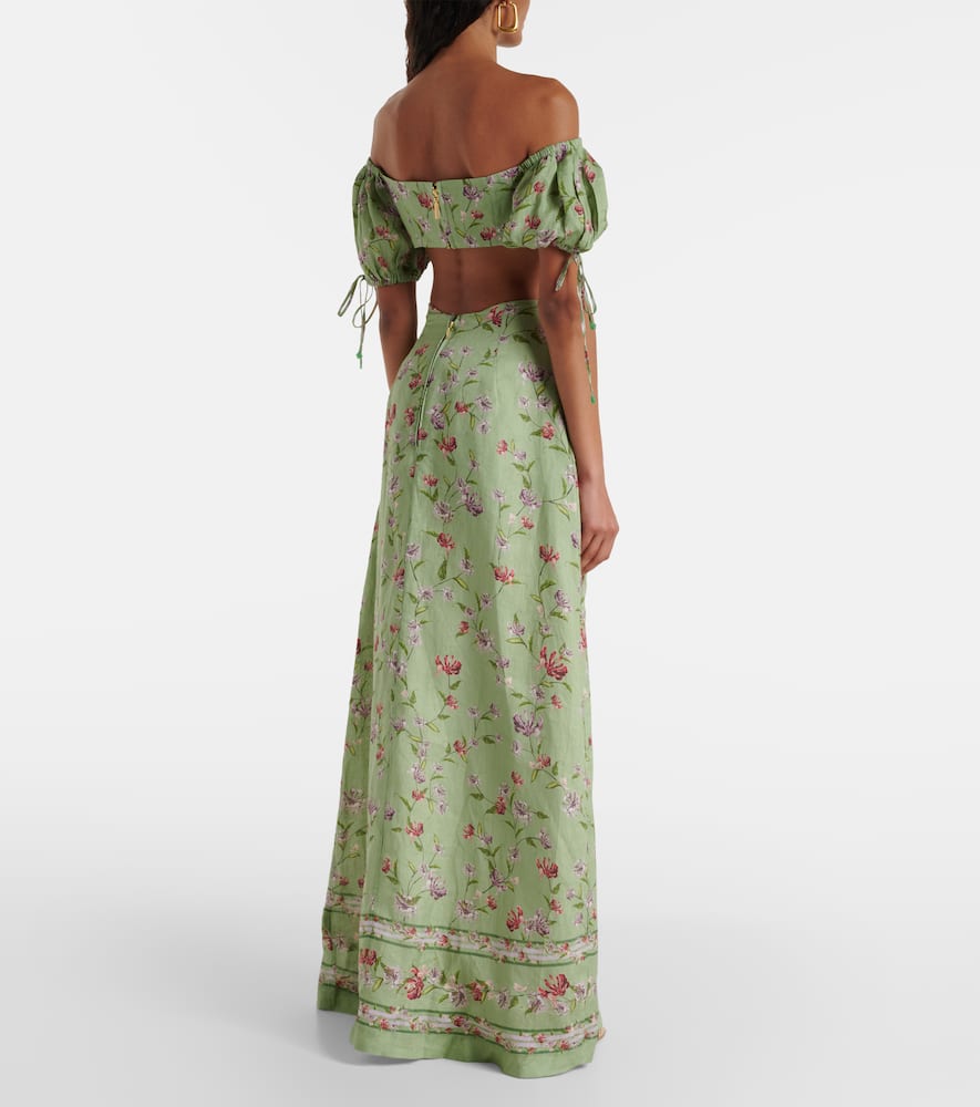 Cielo Honeysuckle floral linen maxi dress