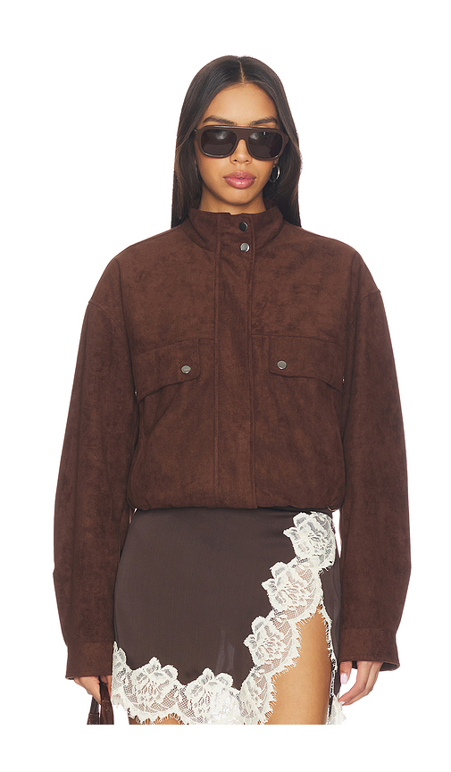 MORE TO COME Kaydee Faux Suede Jacket in Brown. - L also in XXS, XS, S