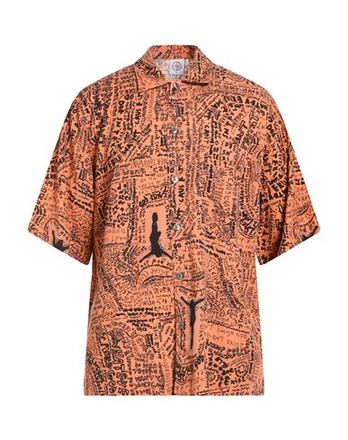 Man Shirt Orange Size XL Tencel