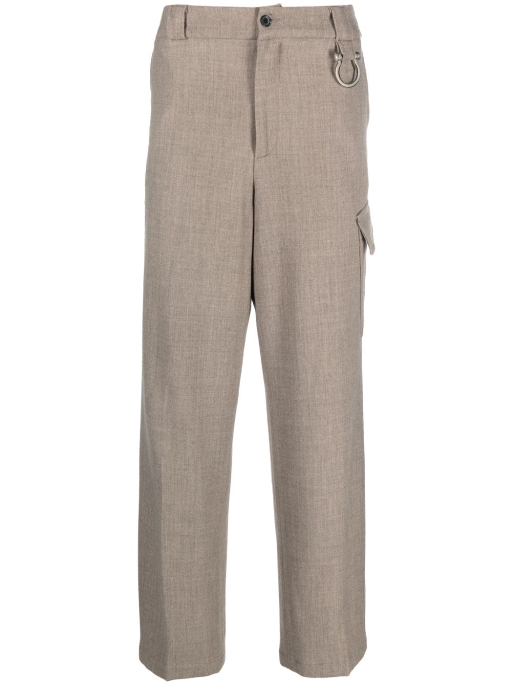 Cargo-pocket straight-leg trousers - Neutrals