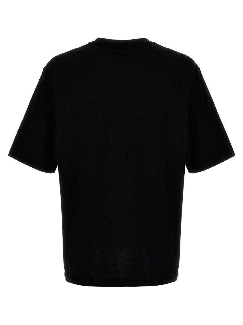 -Logo Print T Shirt Bianco/Nero-Uomo