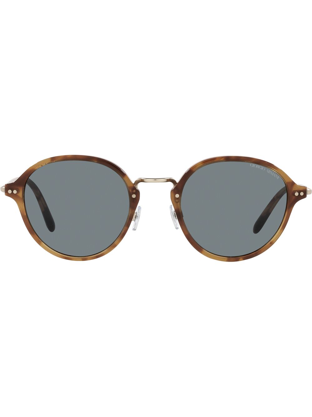 Tortoiseshell-effect round-frame sunglasses - Blue