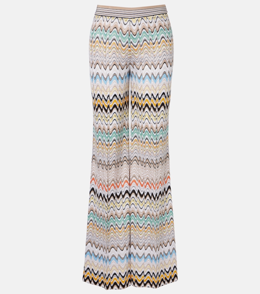 Wave high-rise wide-leg pants