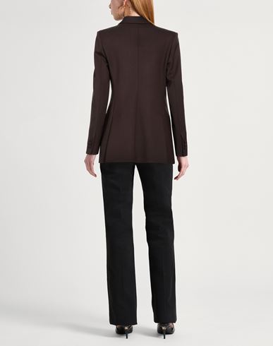 P. a.r. o.s. h. Woman Blazer Dark brown Size L Virgin Wool, Elastane