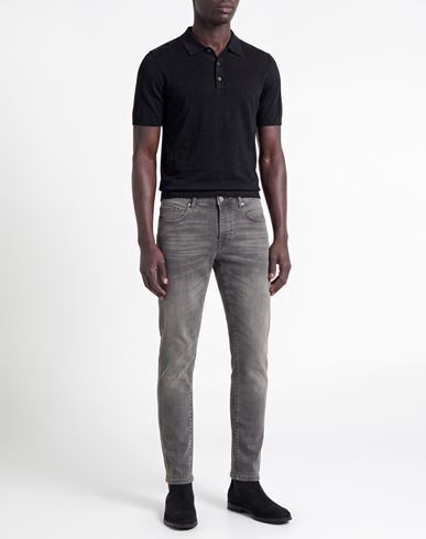 Man Jeans Black Size 34 Cotton, Elastane