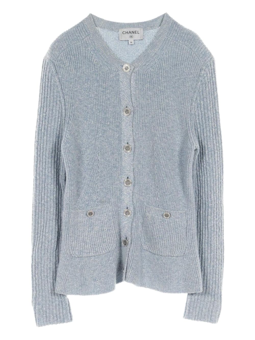 1986-1988 silk-linen cardigan - Blue