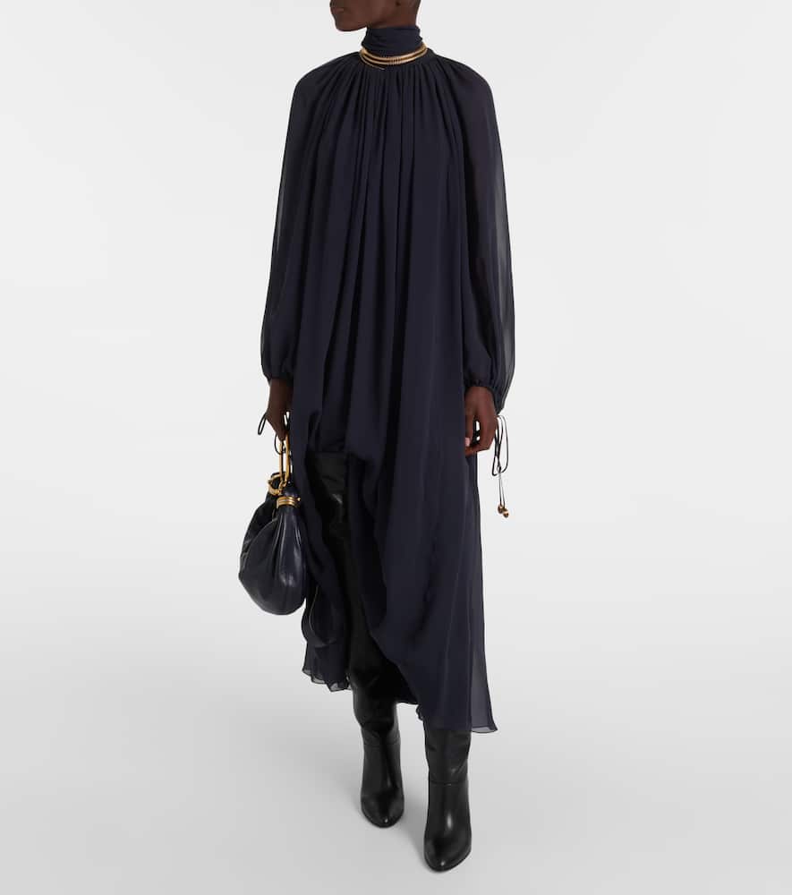 Chloé Gathered silk georgette maxi dress