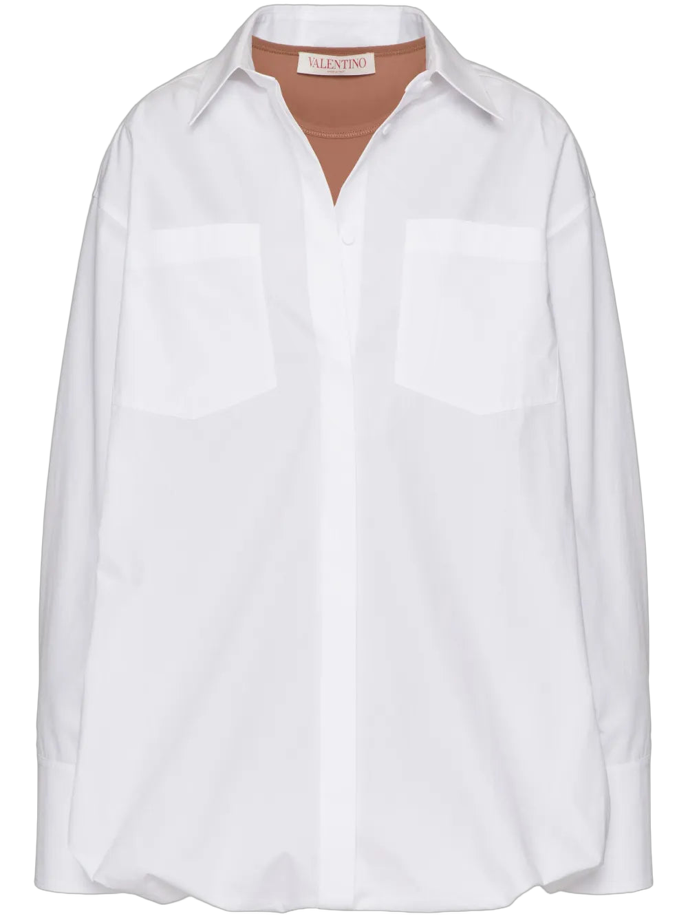 Layered Cotton-Poplin Shirt — White