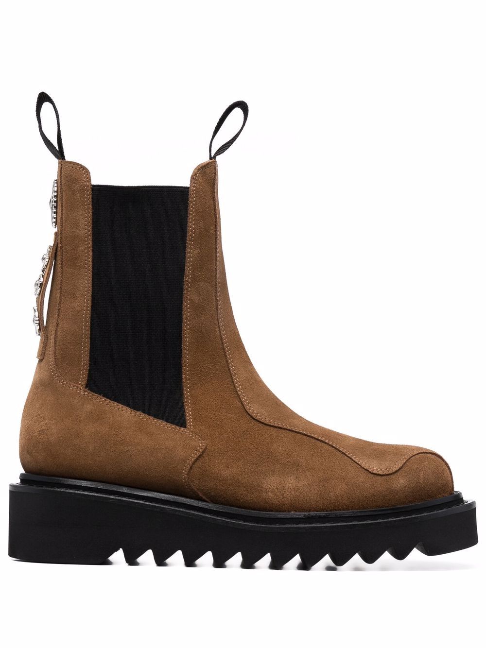 Stud-embellished suede Chelsea boots - Brown