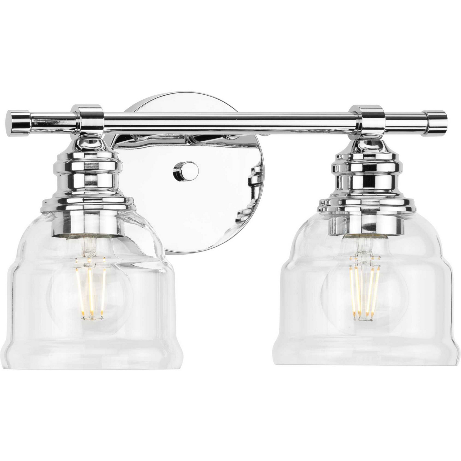 Polished Chrome Two Light Bath Vanity from the Ambrose Collection