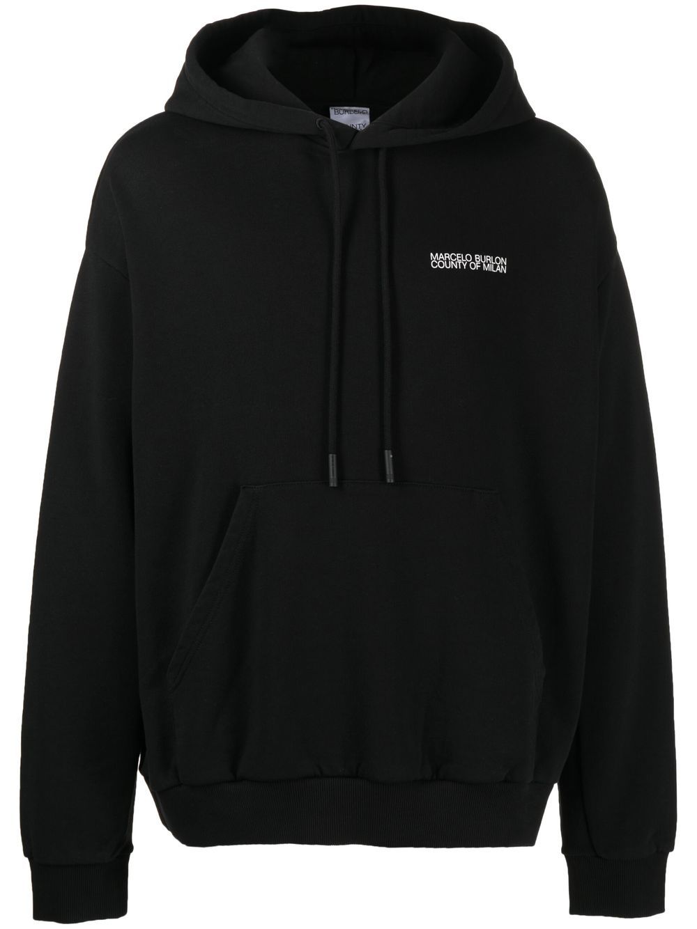 Tempera Cross Over print hoodie - Black
