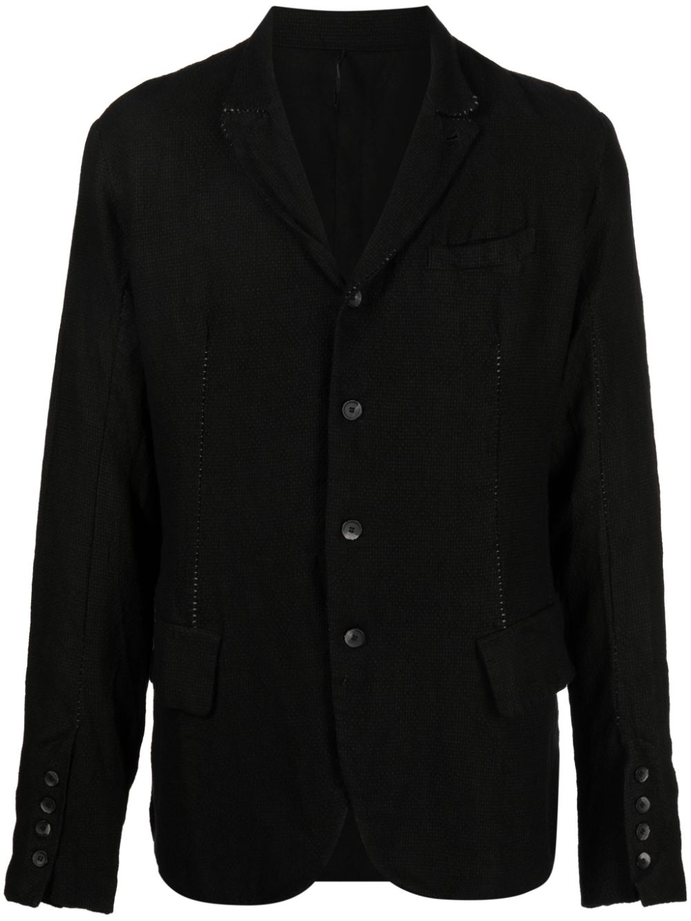 Buttoned Peter Pan-collar blazer - Black
