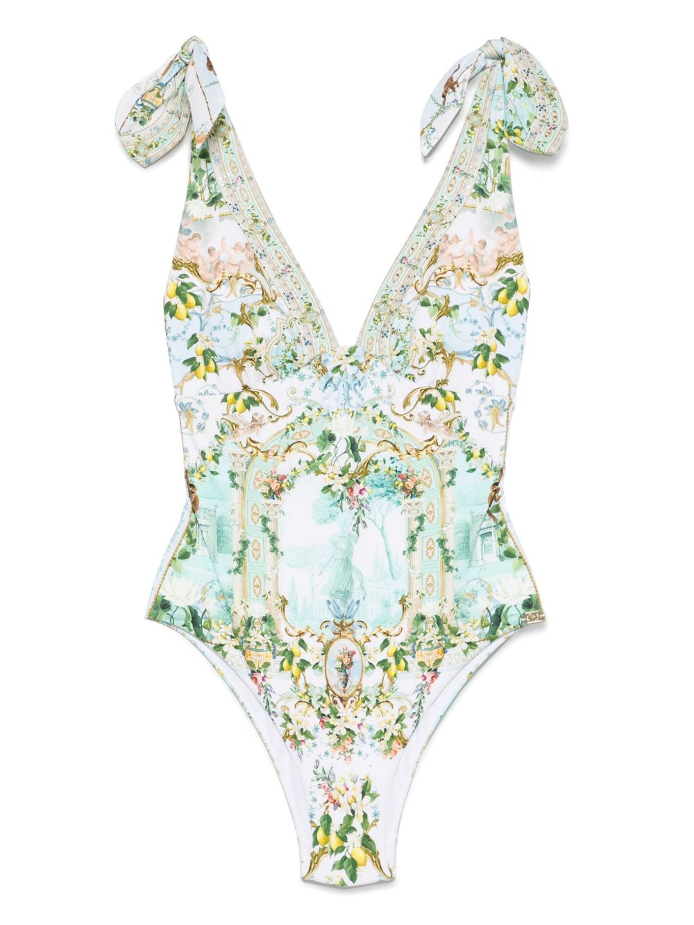 Graphic-print swimsuit - Blue