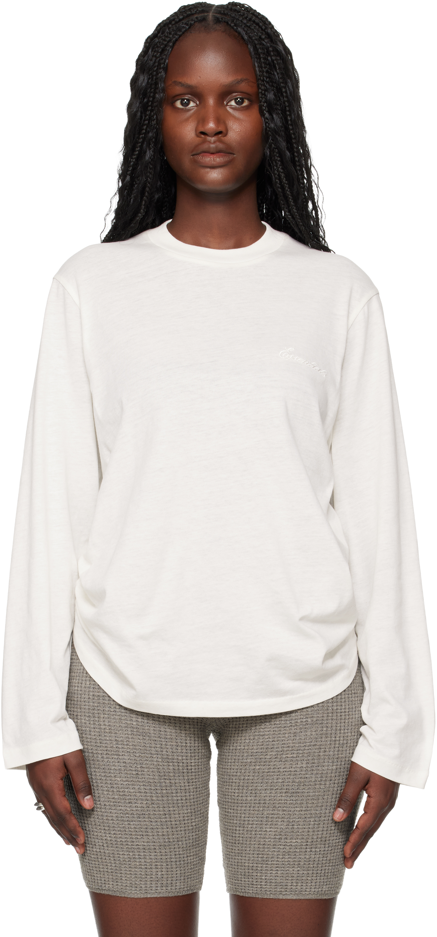 Off-White Holiday Embroidered Classic Fit Long Sleeve T-shirt
