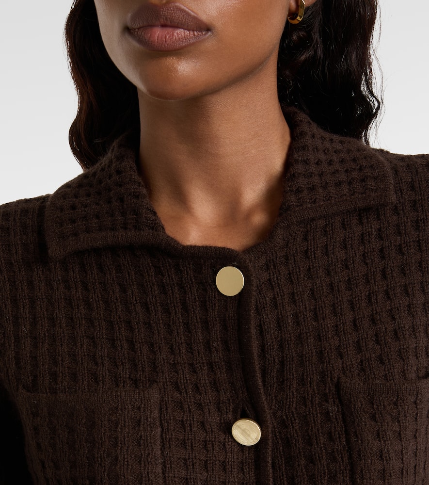 Waffle-knit wool and cashmere cardigan