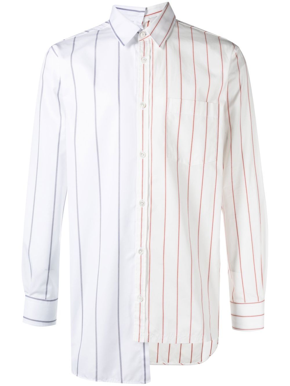 Two-tone pinstripe shirt - White