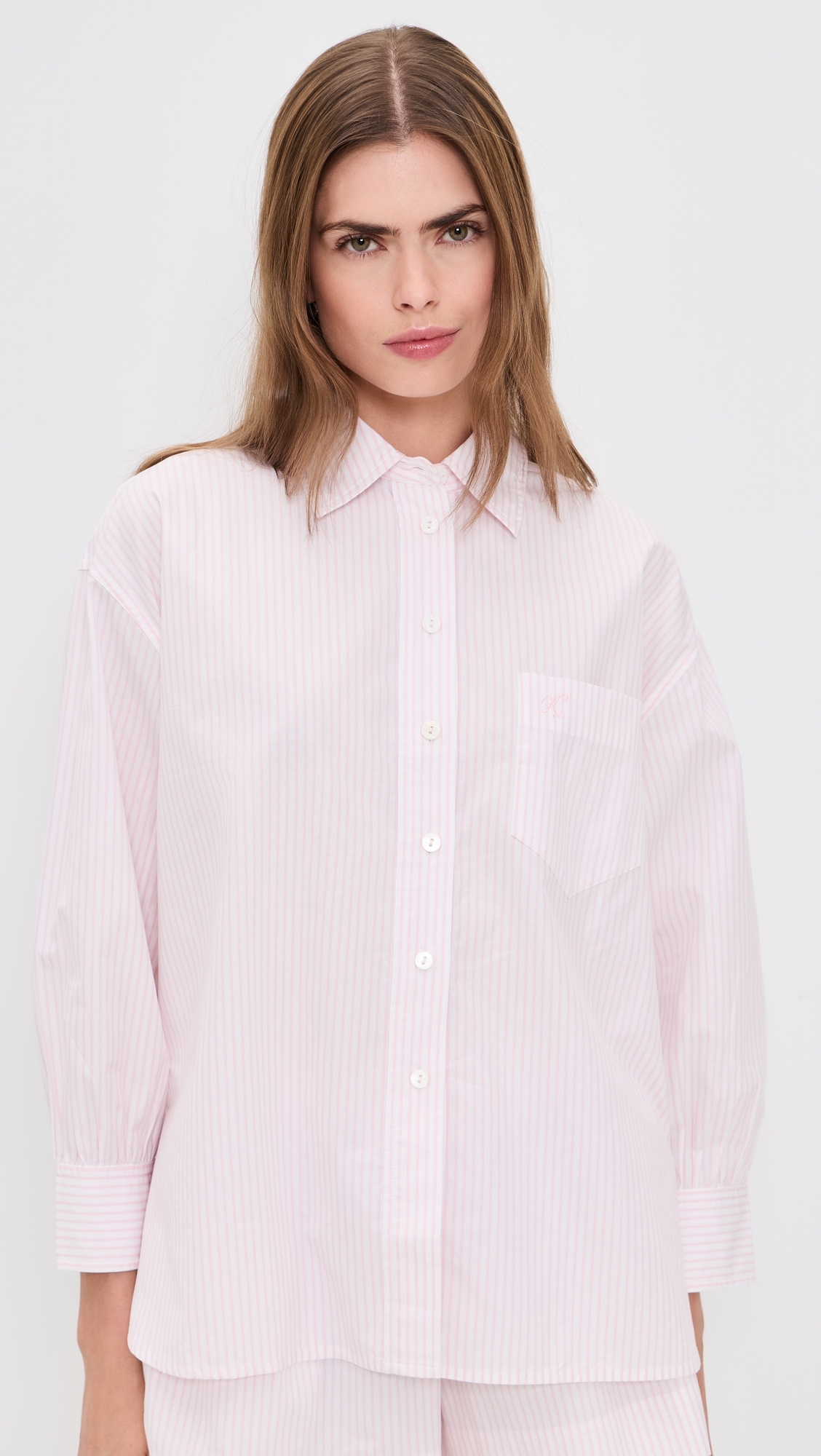 Kappa Button-Up Shirt Blush Stripe