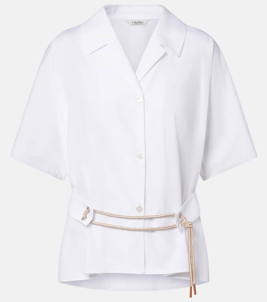 Carisma belted cotton poplin shirt