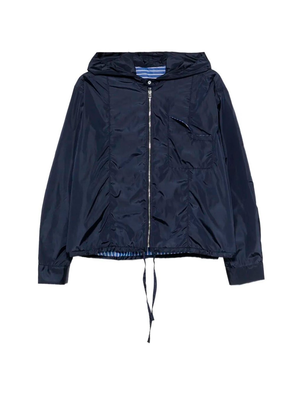 Short Nylon Reversible Jacket With Hood