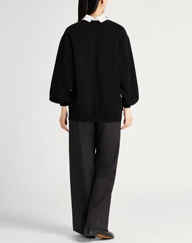 Woman Sweatshirt Black Size S Cotton, Polyester