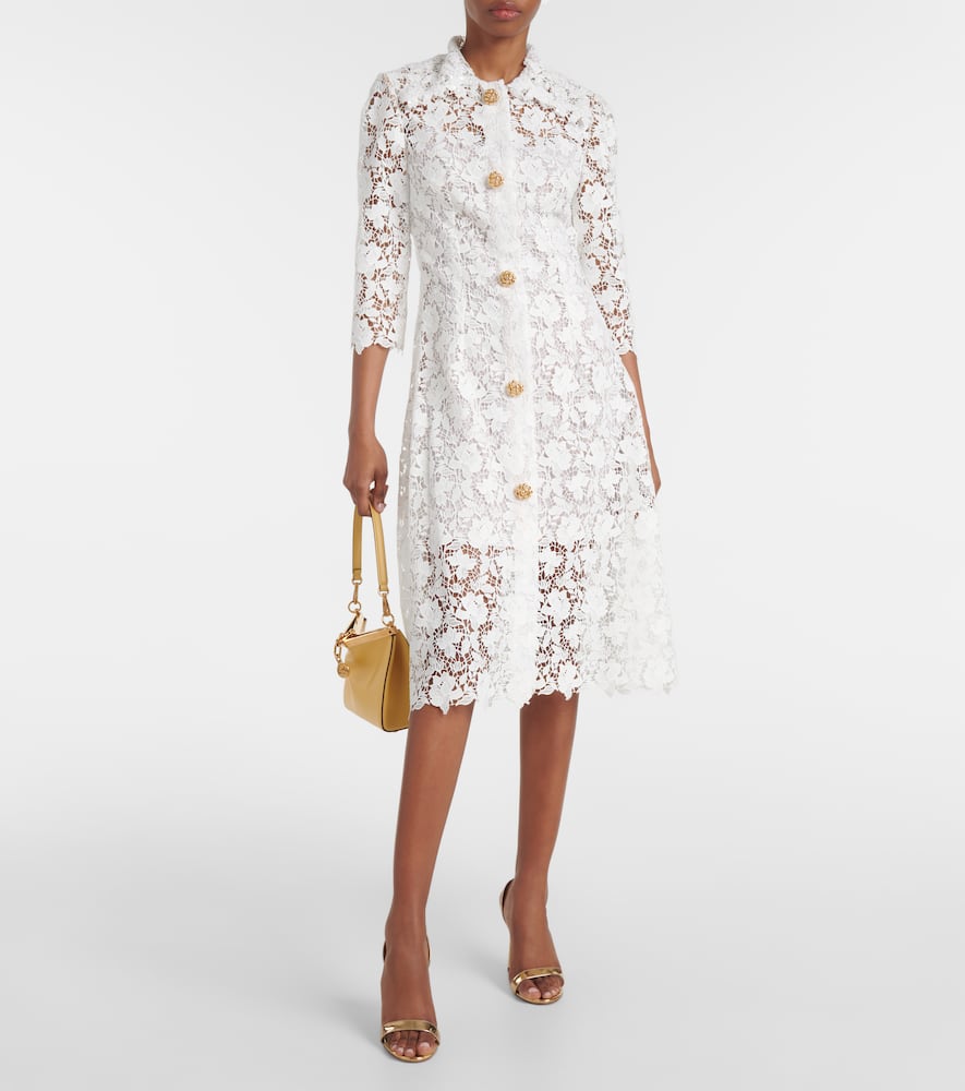 Embellished lace midi dress
