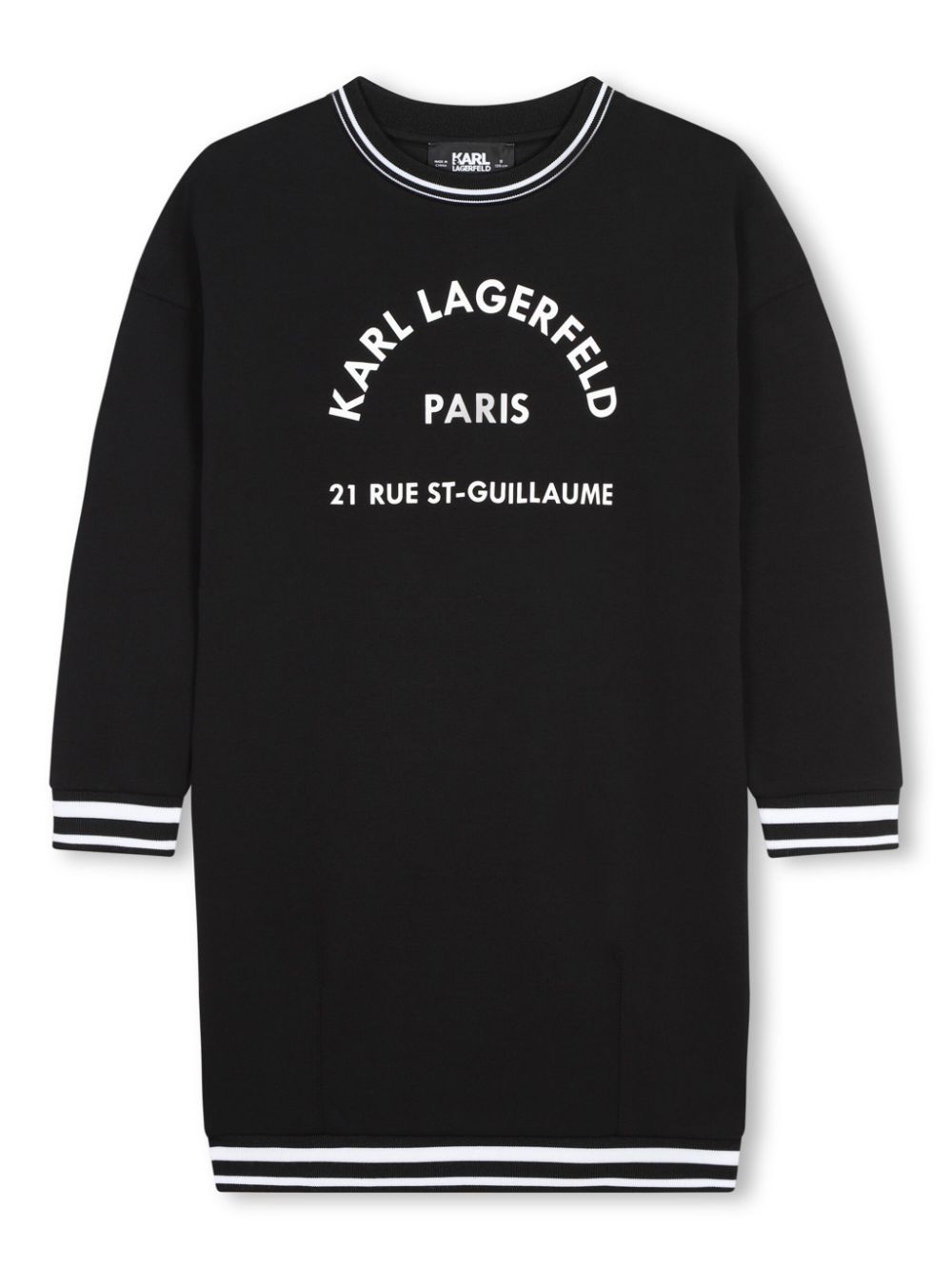 Logo-print crew-neck dress - Black