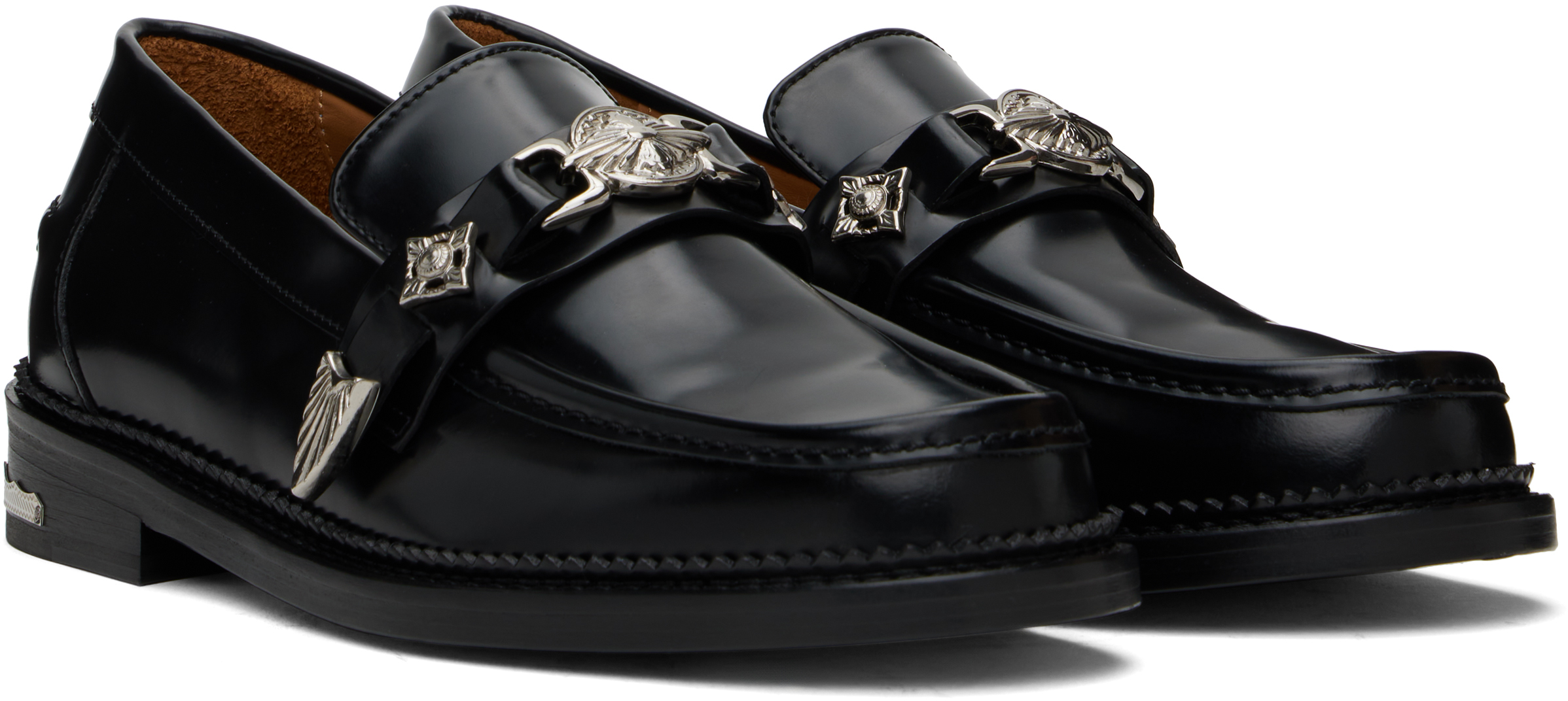 Toga Virilis Black Metal Loafers
