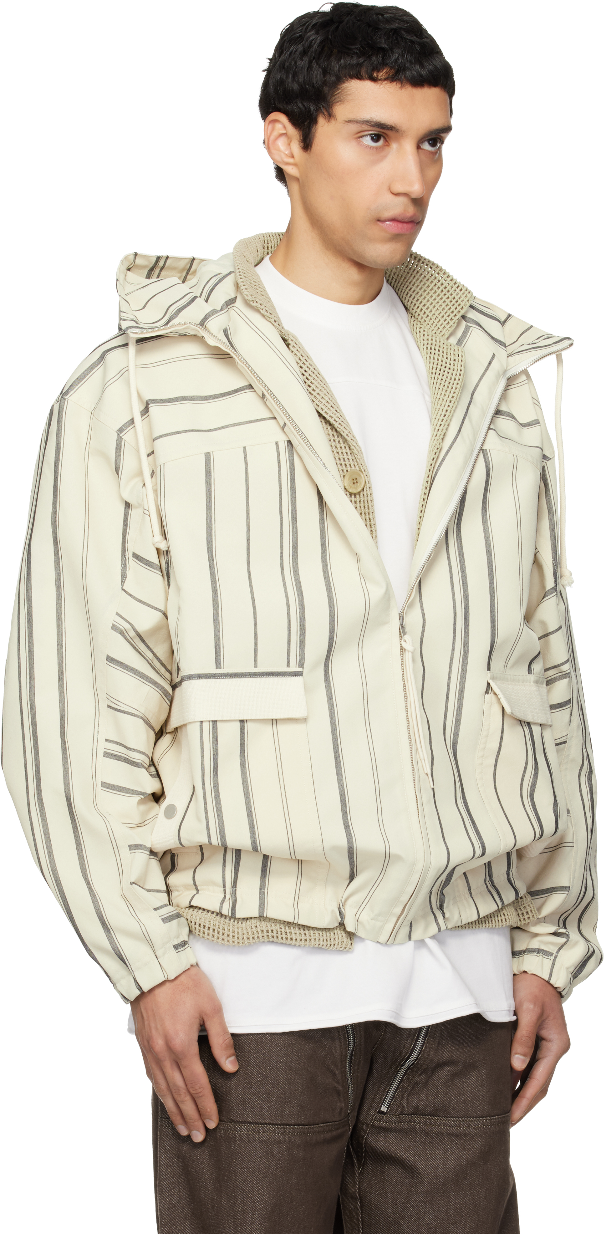 Beige Windbreaker Jacket