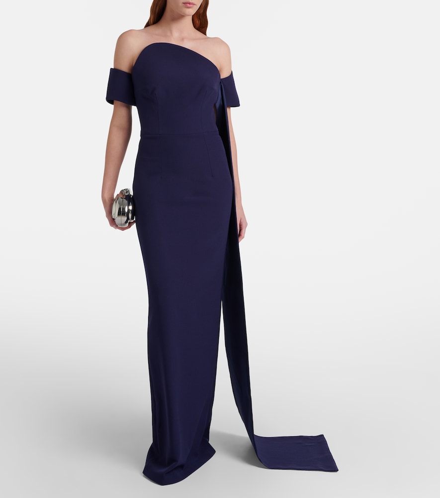 Giorgia off-shoulder crêpe gown