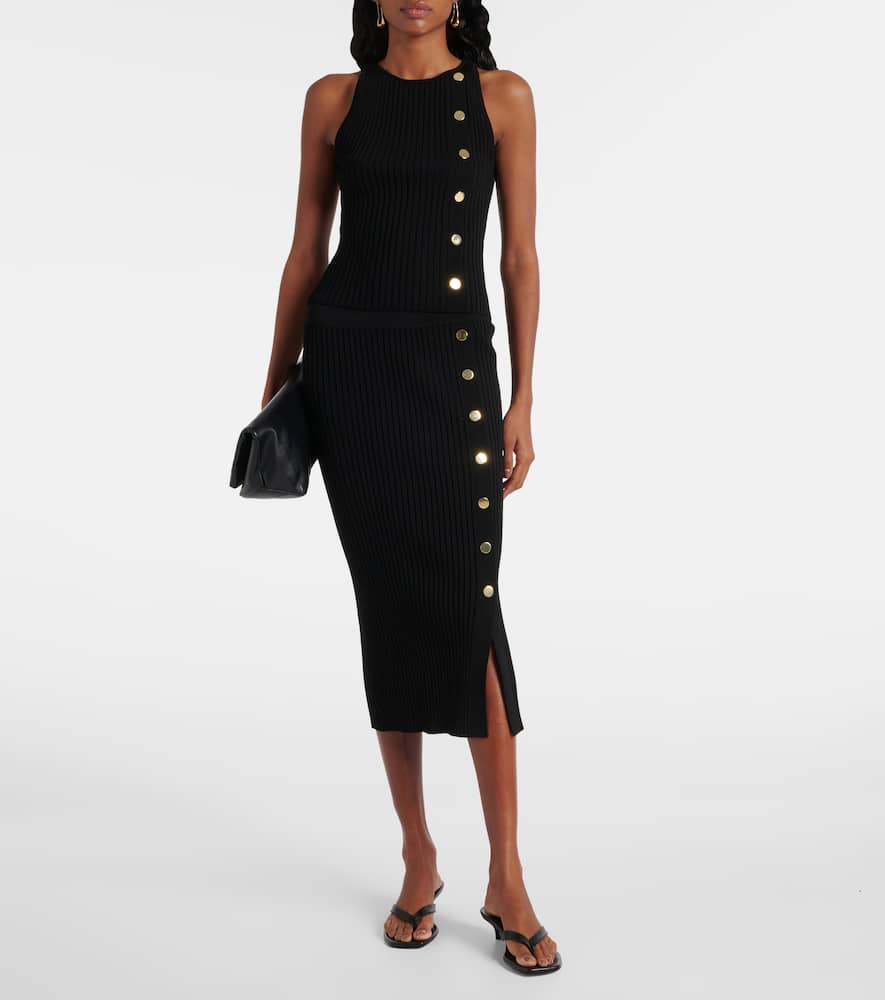 Nelson embellished ribbed-knit top