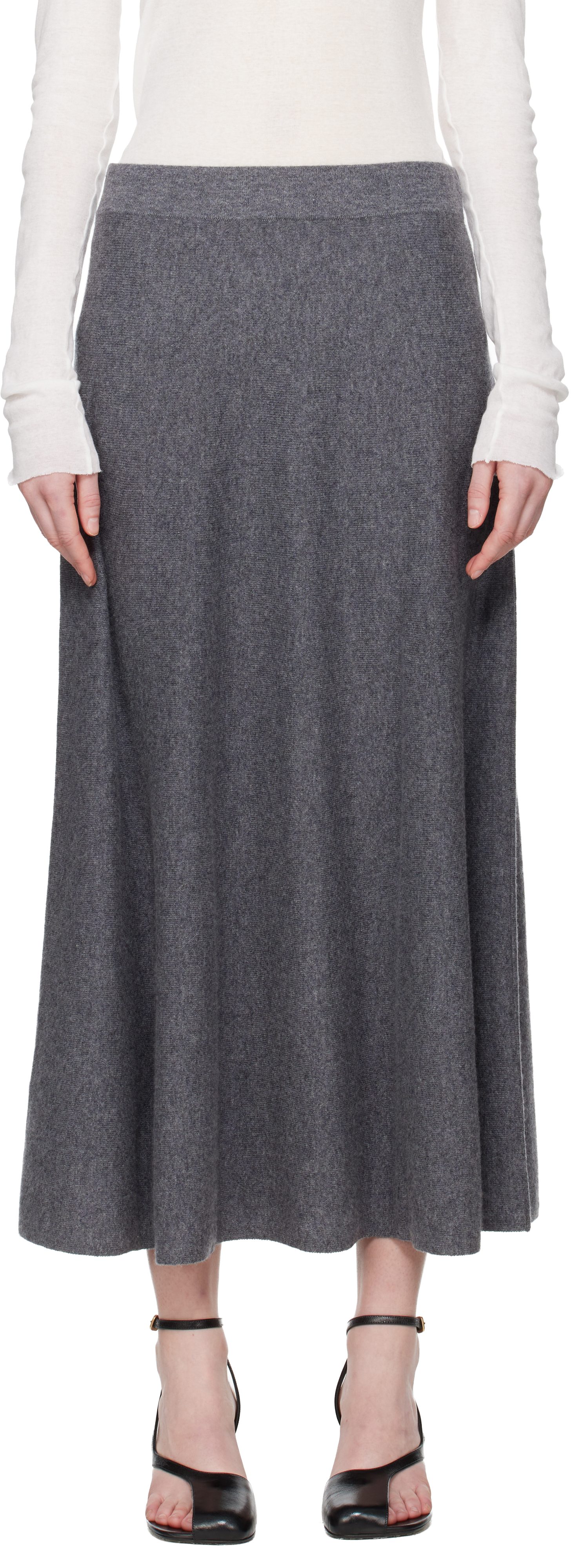 Gray Torie Midi Skirt