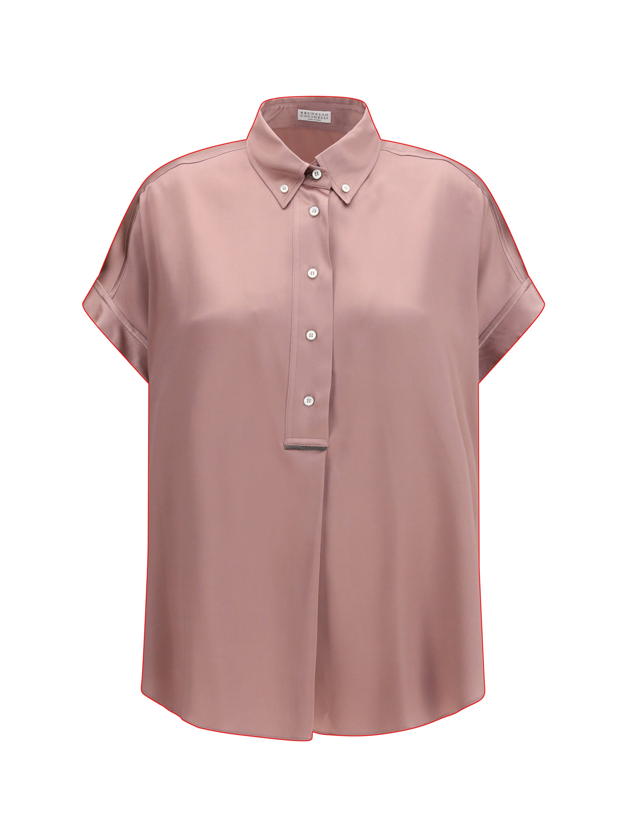 Silk Short-Sleeved Shirt — Pink