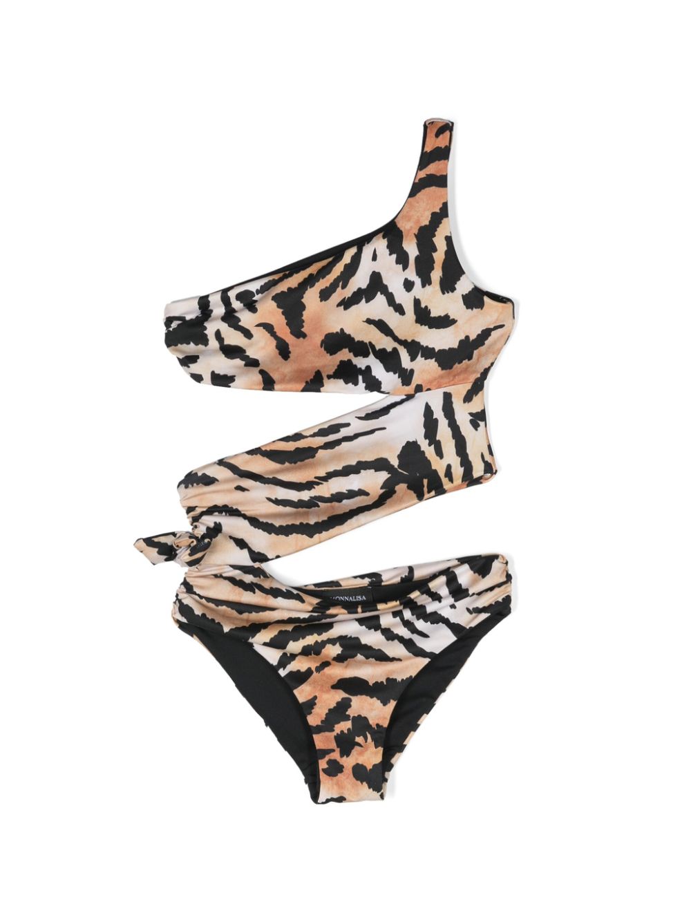 Leopard-print cut-out swimsuit - Black