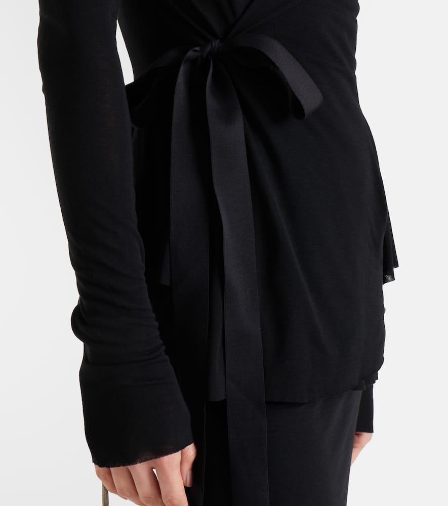 Bow-detail wrap cardigan