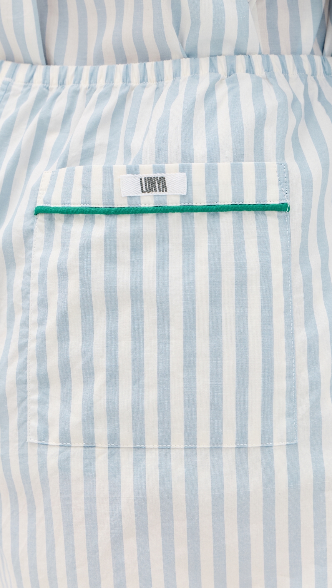 Airy Cotton Piped Shorts Stillwater Stripe/Spring