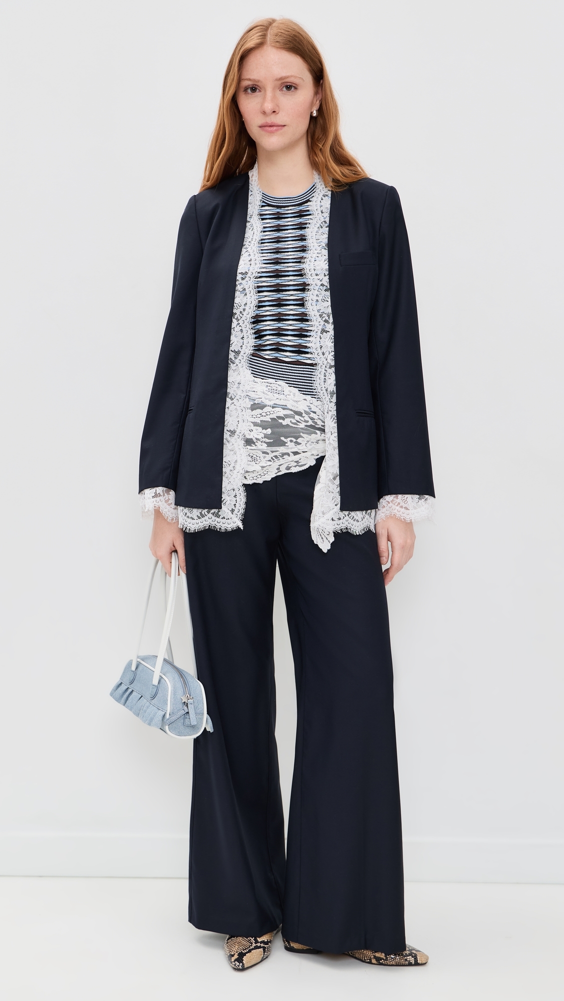 Fiora Tropical Wool Trousers Navy