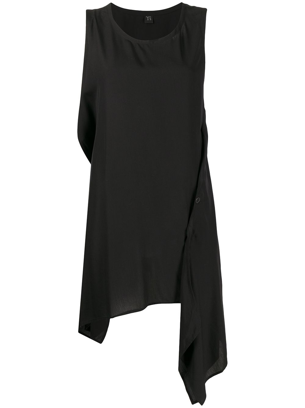 Sleeveless draped-hem vest top - Black