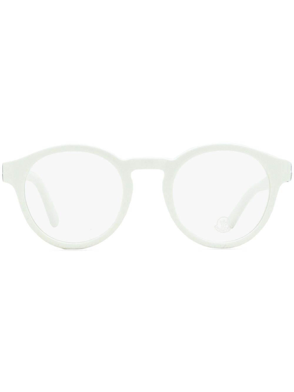 Logo-plaque round-frame glasses - Blue