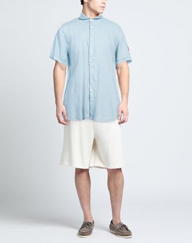 Man Shirt Sky blue Size L Linen