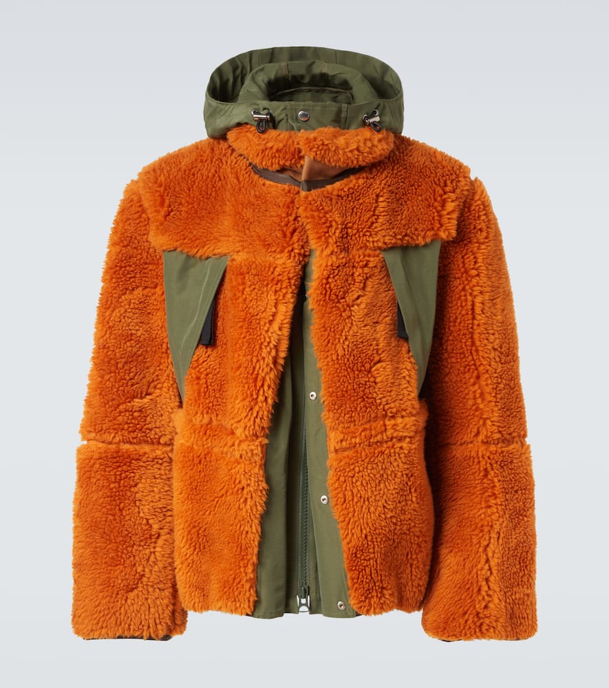 Wool-blend and canvas jacket
